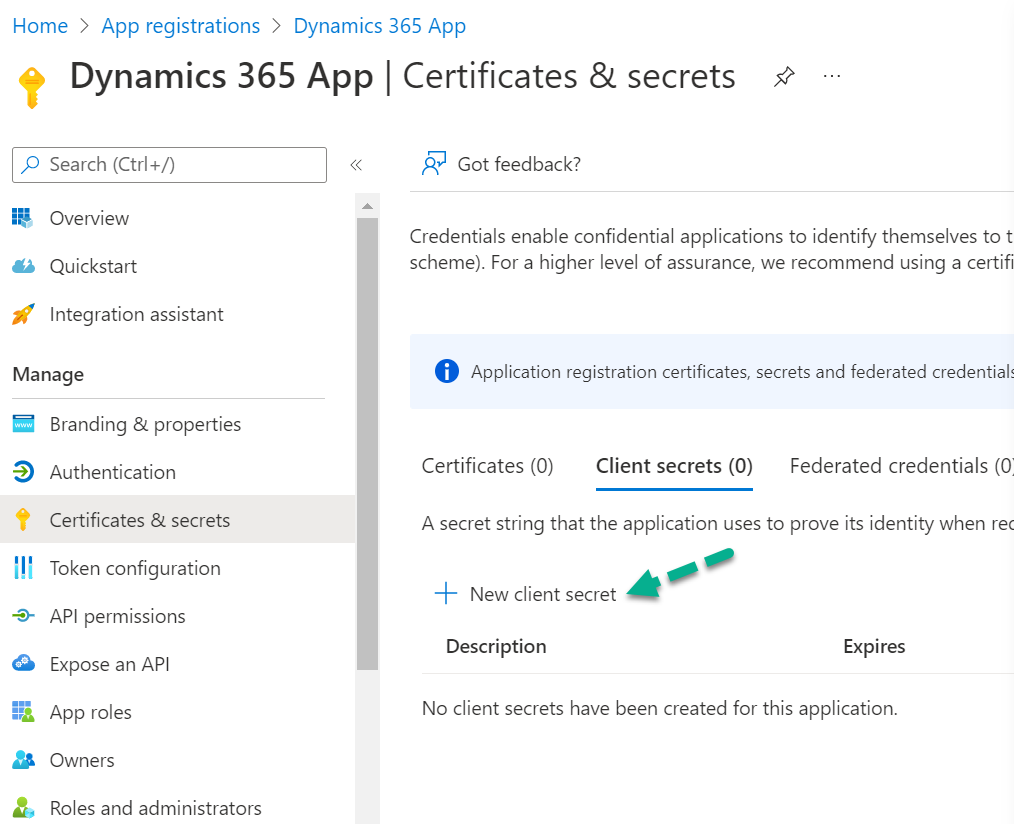 Register an App in Azure Active Directory for Dynamics 365 CE Online